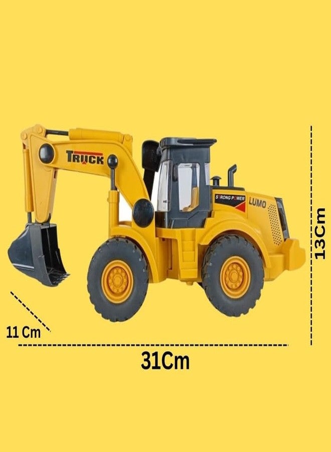 KONIGIN Play Game Big Excavator Toys Construction Truck Friction Powered Loader Bulldozer with Simulated Lights Truck Model Construction Toys for Kids (Multicolor) - Image 2